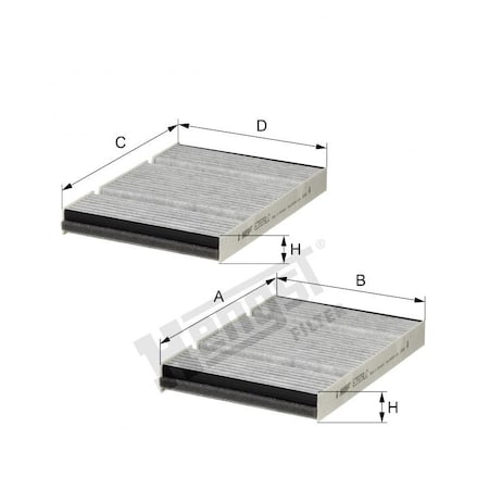 Hengst Cabin Filter, E3939Lc-2 E3939LC-2